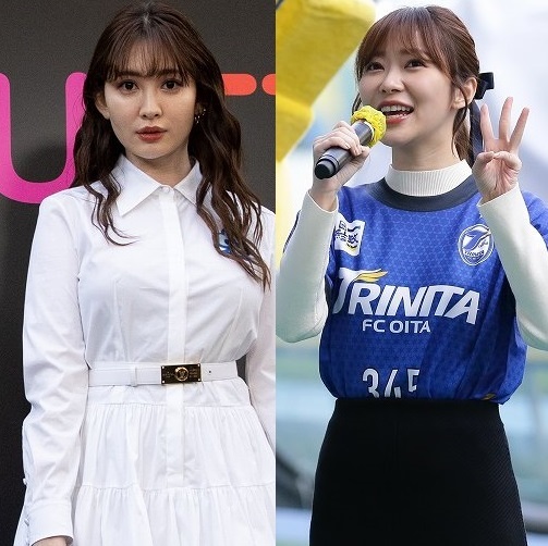 サッカー　日本代表　AKB48　小嶋陽菜　ユニフォーム　シャツ　メンズ　レディー 明暗分かれるツーショット…小嶋陽菜さん＆指原莉乃さんがユニ着用で