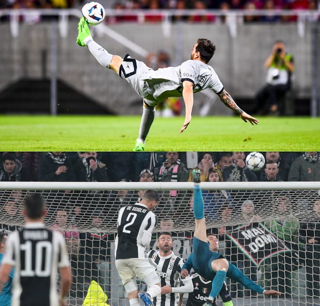 メッシのオーバーヘッド弾はC・ロナウドの伝説弾より凄い？ 激しい論争