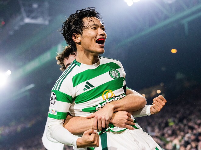 旗手怜央が待望のCL初ゴール！ 日本人3選手が先発したセルティック