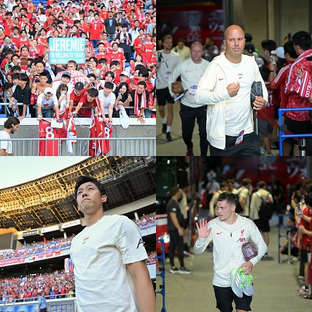 新横浜駅周辺が赤！赤！赤！リバプール20年ぶり来日で大熱狂！興味深い