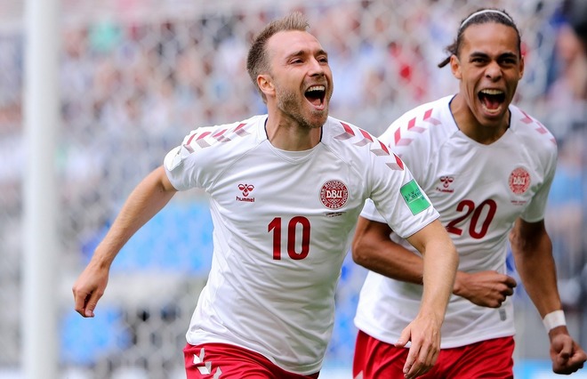 ERIKSEN クリスティアン・エリクセン デンマーク代表 サッカーシャツ M サッカー＝エリクセンがユーロ復帰戦で劇的ゴール、前回大会で心