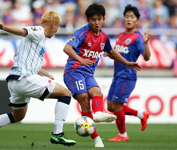 久保建英選手が得点を決めた時のボール 久保建英選手が得点を決めた時のボール