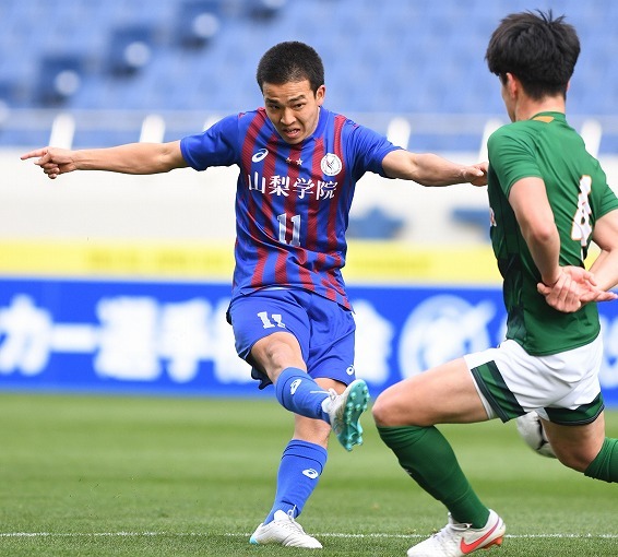 選手権速報】まるで11年前のデジャブ!? 山梨学院が前半12分にMF